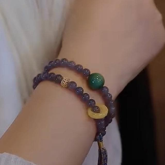 【KT DADA】平安手鍊 小眾手鍊 生日禮物 手鍊 串珠手鍊 手串 玉手鍊 和田玉 佛珠手鍊 紫羅蘭手鐲 雙圈手鏈
