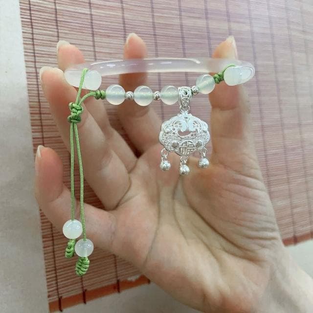 【KT DADA】編織手鍊 生日禮物 手鍊 純銀手鍊 手鐲 平安鎖手鍊 玉手鍊 玉髓手鐲 招財手鍊 平安手鍊