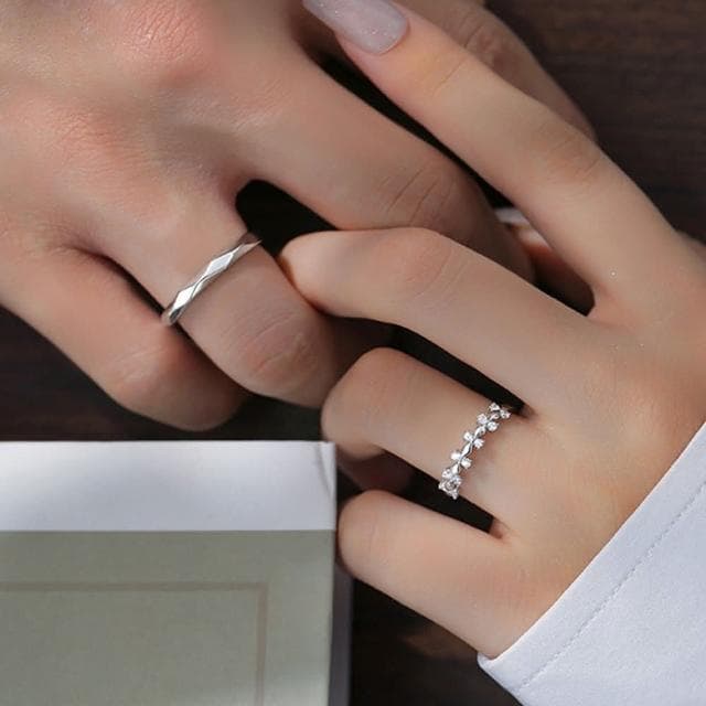 【KT DADA】情侶戒指 訂婚戒指 結婚戒指 對戒 求婚戒指 純銀戒指 男戒指 女戒指 生日禮物 可調式戒指