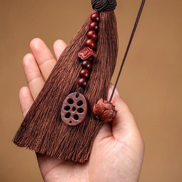 【KT DADA】生日禮物 小禮物 吊飾 掛件 小葉紫檀車掛件 車用掛件 後視鏡吊墜 汽車掛件 平安吊飾 流蘇掛飾