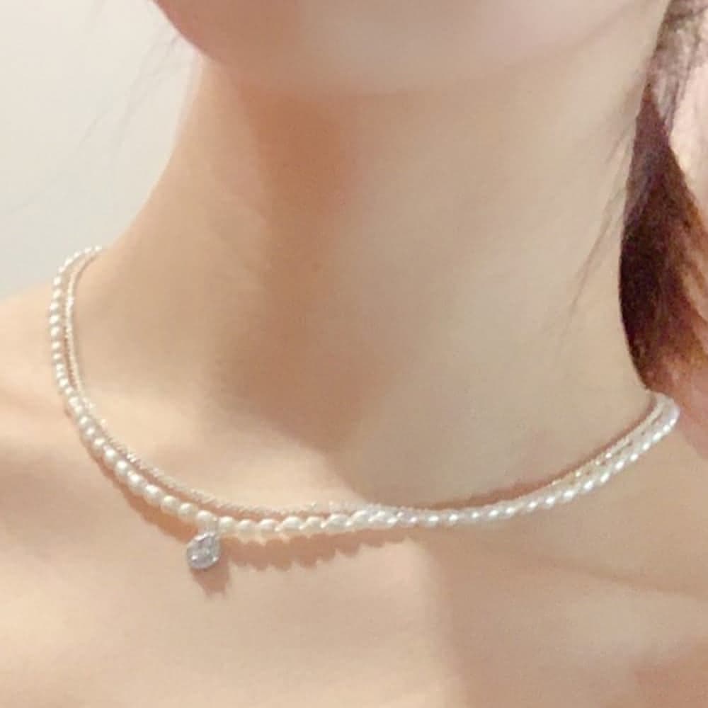 【MoonDy】項鍊 女生項鍊 珍珠項鍊 串珠項鍊 愛心項鍊 鋯石項鍊 生日禮物 法式項鍊 吊墜項鍊 鎖骨鏈