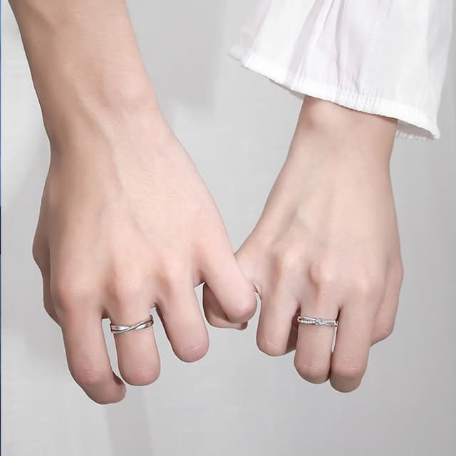 【KT DADA】情人節禮物 生日禮物 送女友禮物 銀戒 情侶戒指 純銀戒指 情侶對戒 純銀對戒 開口戒指 鋯石戒指