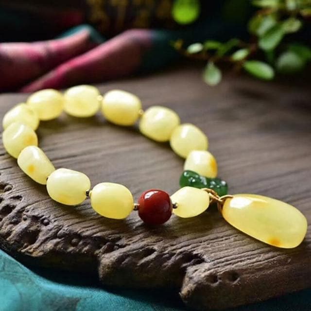 【KT DADA】送長輩 碧玉手鍊 南紅手串 女飾品 送女生 禮物 吊墜手鍊 玉手鍊 天然蜜蠟手鍊 黃蜜蠟手串