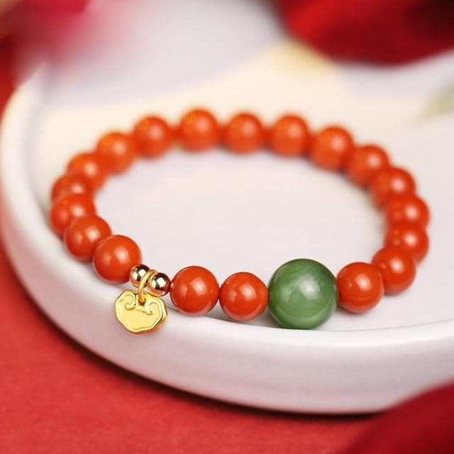【KT DADA】氣質手鍊 平安手鍊 如意鎖 女配飾 送長輩 禮物 佛珠 玉珠手串 玉手環 南紅手串 碧玉手串
