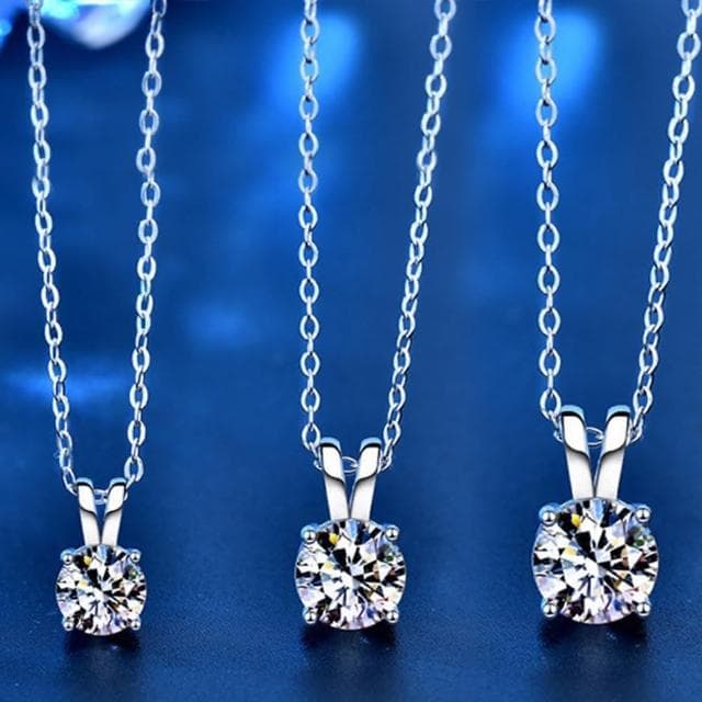 【MoonDy】純銀項鍊 四爪吊墜 鎖骨鍊 莫桑石項鍊 短鍊 飾品 氣質項鍊 女生禮物 情人節禮物 生日禮物