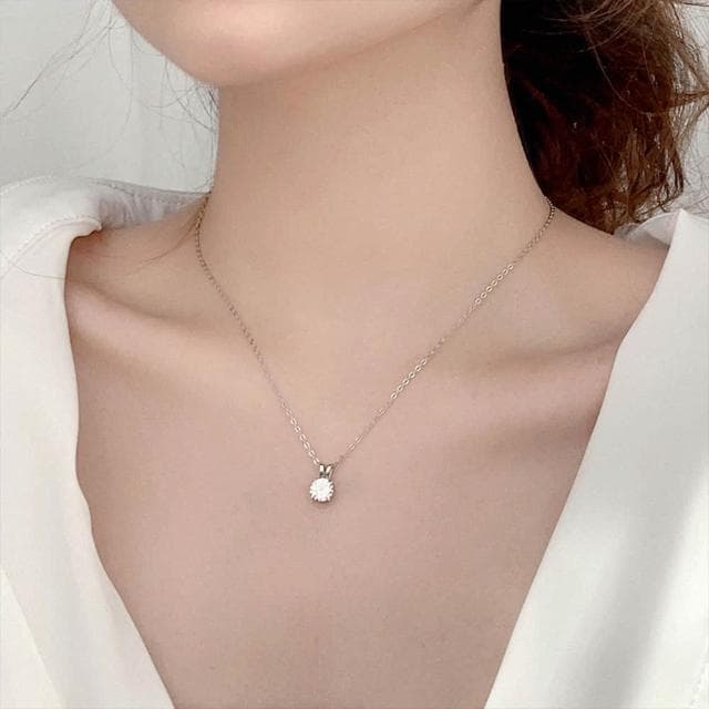【MoonDy】純銀項鍊 四爪吊墜 鎖骨鍊 莫桑石項鍊 短鍊 飾品 氣質項鍊 女生禮物 情人節禮物 生日禮物