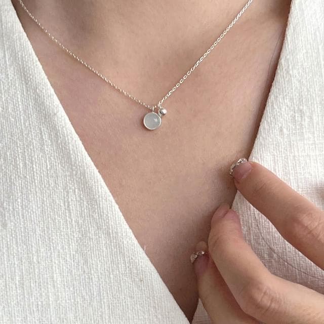【MoonDy】項鍊女 925 純銀項鍊 水晶項鍊 女生項鍊 歐美項鍊 飾品 禮物閨蜜 女友生日禮物 開運