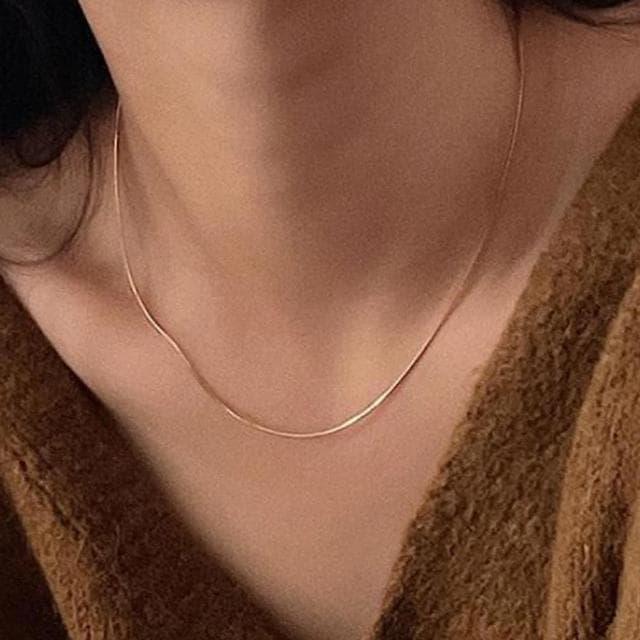 【KT DADA】配鍊 經典項鍊 法式項鍊 女生飾品 生日禮物 蛇骨鍊 細項鍊 疊戴項鍊 韓國項鍊 純銀項鍊