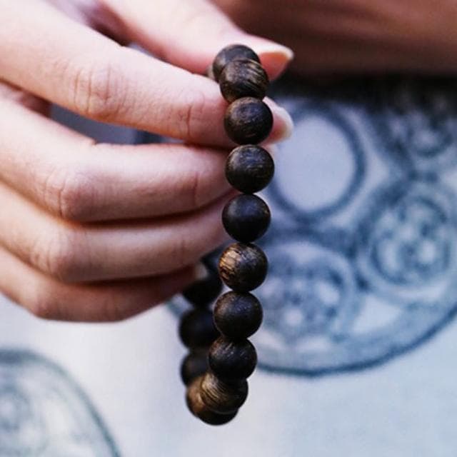 【MoonDy】沉香手串 黑油老料手鍊 開運手鍊 招貴人 生日禮物 圓珠手鍊 佛珠 送長輩 保平安 避邪手鍊