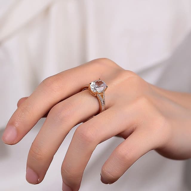 【KT DADA】銀戒 純銀戒指 高碳石戒指 女戒指 蛋形戒 女生禮物 高級感 飾品 玫瑰金戒指 冰花切戒 生日禮物