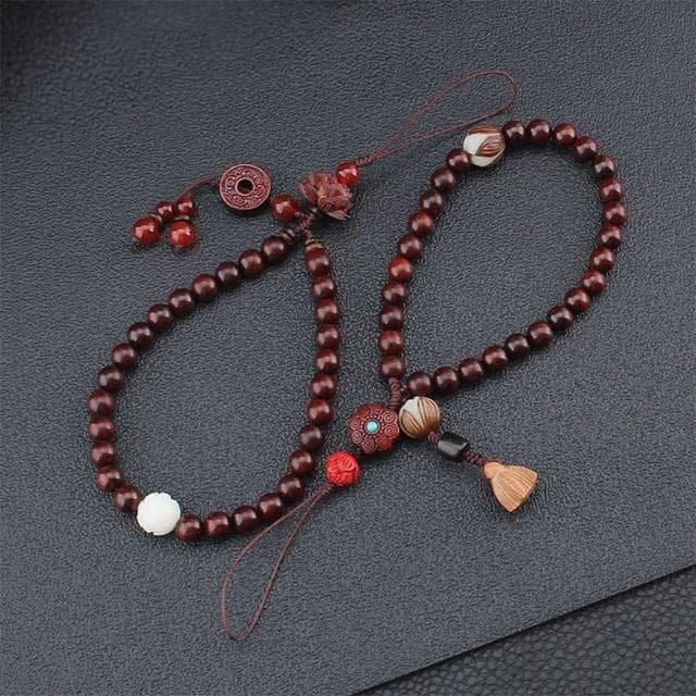 【KT DADA】小葉紫檀手機鍊 保平安 吊飾 手腕掛件 送長輩 禮物 吊墜飾品 手機掛繩 佛珠手機掛繩 保平安