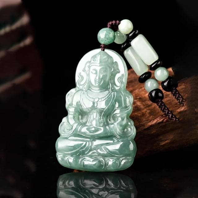 【MoonDy】翡翠項鍊 天然緬甸A貨 翡翠度母觀音 高檔翡翠 掛件 招財 富貴 油青冰種 玉石 玉石吊墜 玉墜 吊墜項鍊 禮物