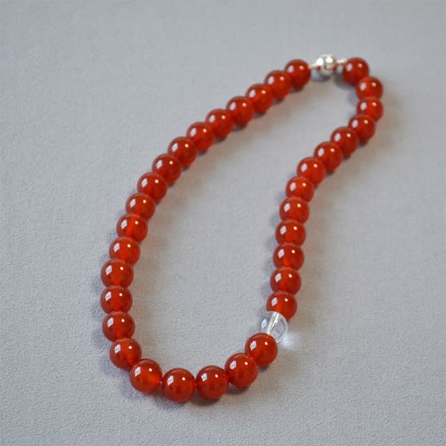 【MoonDy】項鍊 串珠項鍊 瑪瑙項鍊 法式項鍊 紅瑪瑙 白 水晶項鍊 高級感 送女生 磁吸項鍊 復古項鍊 送長輩 禮物