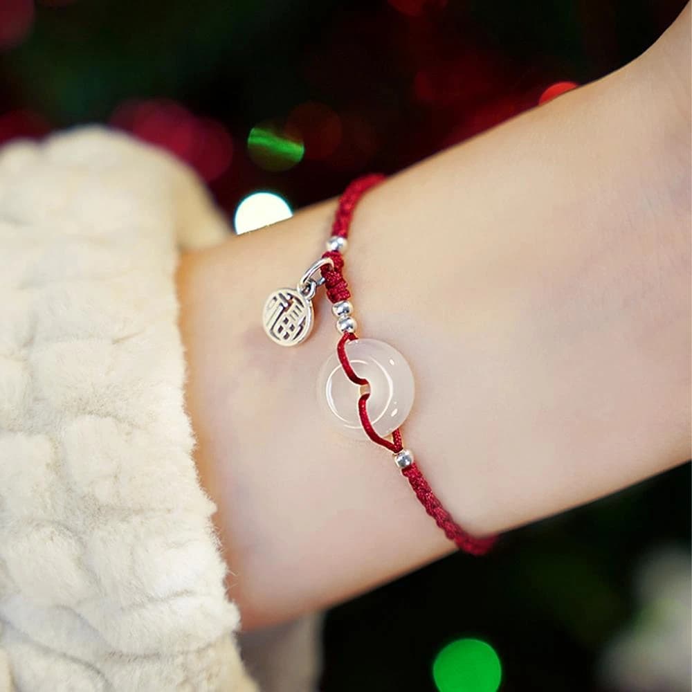 【MoonDy】手鍊 吊墜 平安扣手鍊 純銀吊墜 避邪手鍊 本命年 紅繩手鏈 福牌吊墜 瑪瑙手鍊 編繩手鍊 閨蜜禮物 生日禮物
