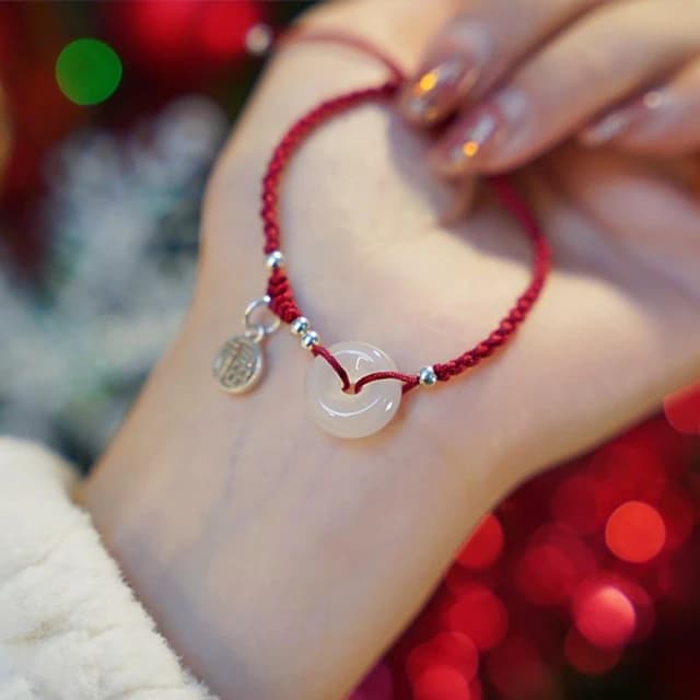 【MoonDy】手鍊 吊墜 平安扣手鍊 純銀吊墜 避邪手鍊 本命年 紅繩手鏈 福牌吊墜 瑪瑙手鍊 編繩手鍊 閨蜜禮物 生日禮物
