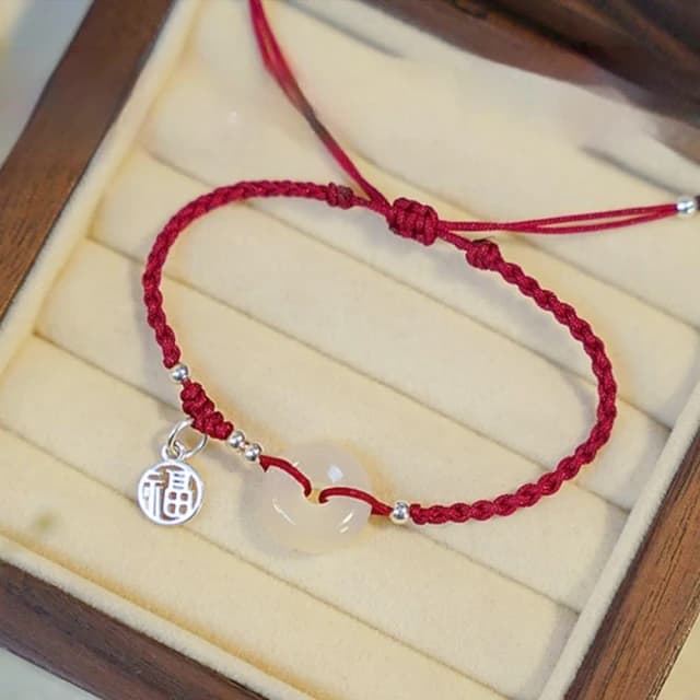 【MoonDy】手鍊 吊墜 平安扣手鍊 純銀吊墜 避邪手鍊 本命年 紅繩手鏈 福牌吊墜 瑪瑙手鍊 編繩手鍊 閨蜜禮物 生日禮物