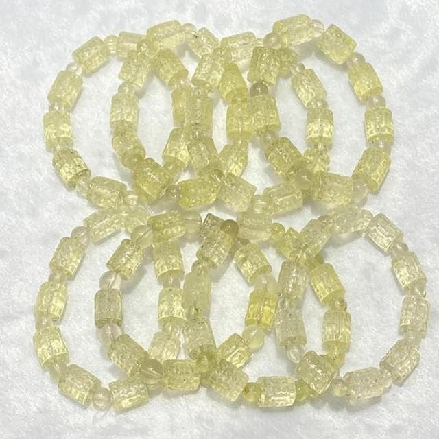 【KT DADA】黃水晶手鍊 回文手串 水晶手鍊 黄水晶桶珠 單圈手鍊 招財水晶 招財手鍊 廣結善緣 禮物 手串 手環