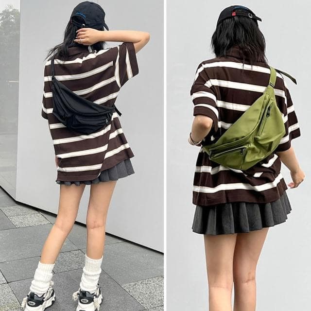 【MoonDy】包包 斜背包 水餃包 hobo包 大容量單肩包 工裝包 尼龍包包 休閒包包 女包 軍綠色包包 黑色包包 生日禮物