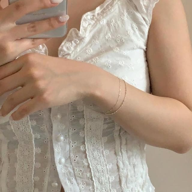 【MoonDy】手鍊 雙層手鍊 手鍊女 925純銀 韓國飾品 純銀手環 閨蜜手鍊 飾品 女生禮物 生日禮物321