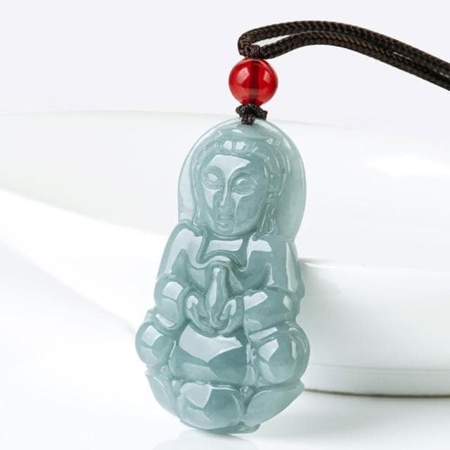 【MoonDy】彌勒佛玉墜 觀音佛像 飾品 翡翠 護身符 辟邪 招財納福 項鍊 吊墜 玉珮 男女同款 保平安 玉石項鍊 小禮物