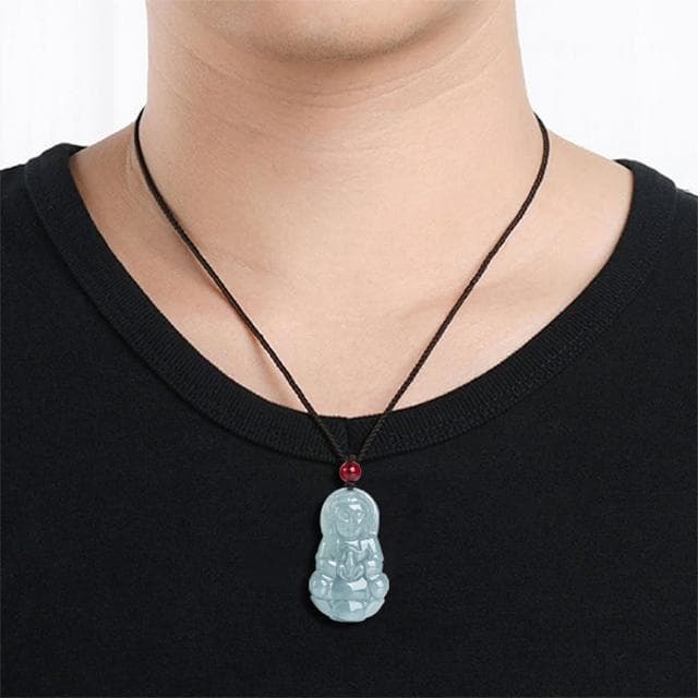 【MoonDy】彌勒佛玉墜 觀音佛像 飾品 翡翠 護身符 辟邪 招財納福 項鍊 吊墜 玉珮 男女同款 保平安 玉石項鍊 小禮物