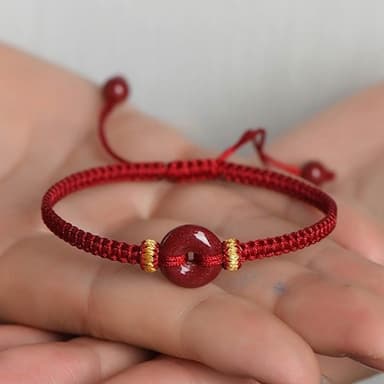【KT DADA】辟邪手鍊 招財納福 保平安 送媽媽 女生生日禮物 手鍊 手工編織 手環 手鍊串珠 紫金砂 平安扣 手串 護身符
