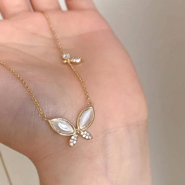 【KT DADA】蝴蝶吊墜 女生項鍊 純銀項鍊 韓國項鍊 生日禮物 通體純銀 小眾設計 ins風 鎖骨鍊 首飾 飾品 銀飾