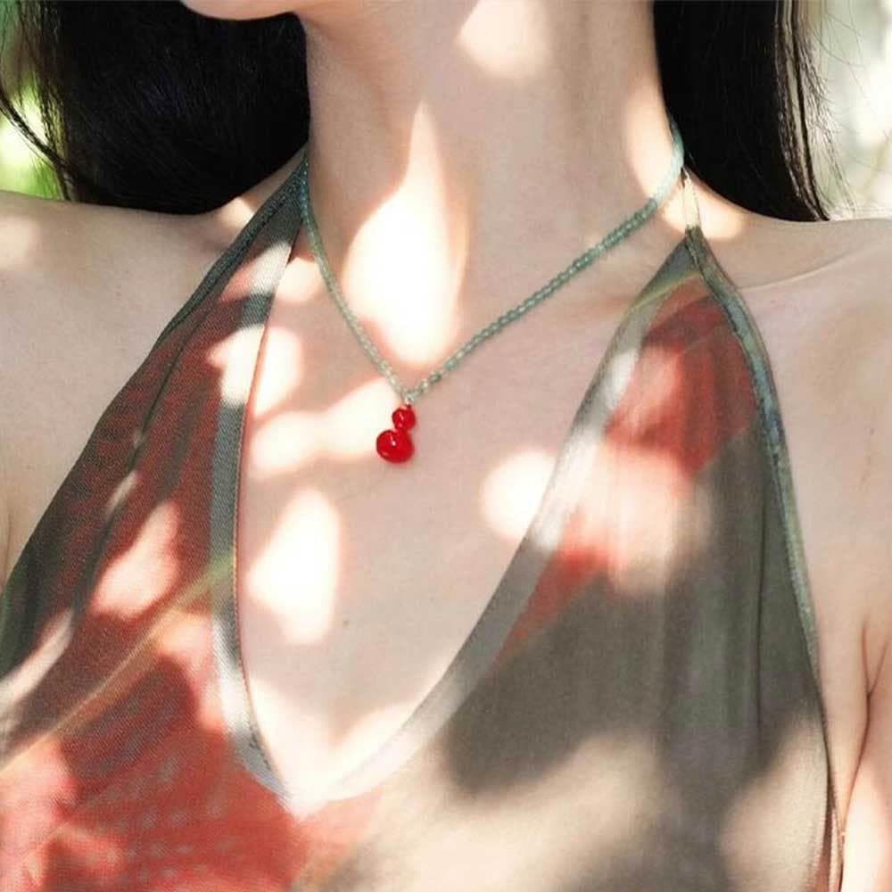 【KT DADA】鎖骨鏈 古風項鍊 串珠項鍊 葫蘆 吊墜 項鍊 男女通用 生日禮物 小眾設計 新中式 百搭 高級感 古著項鍊