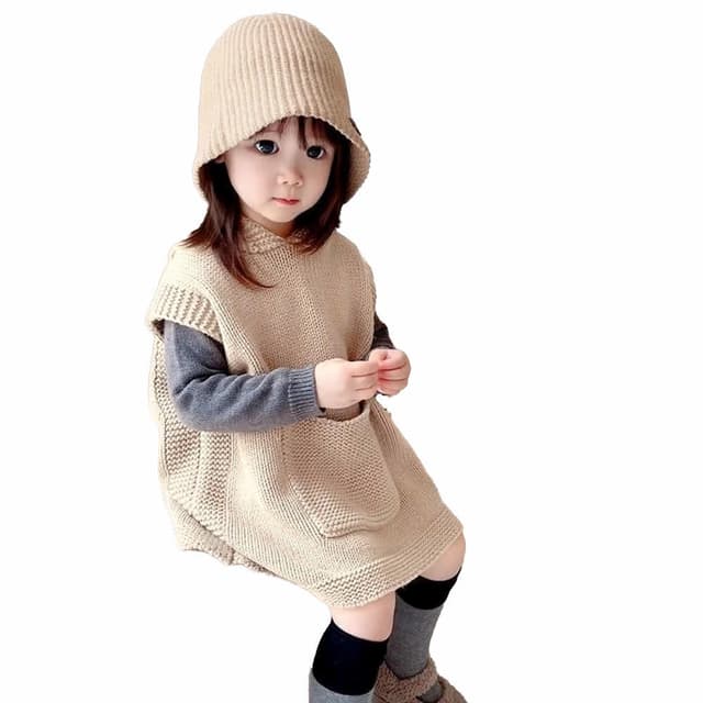 【Arbea】兒童針織連身上衣C26(素色款)