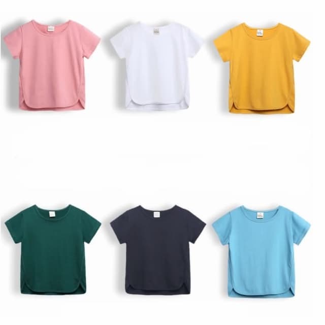 【Arbea】多色潮流百搭兒童短T上衣T恤童裝男孩女孩素T短袖幼童男童女童 C433