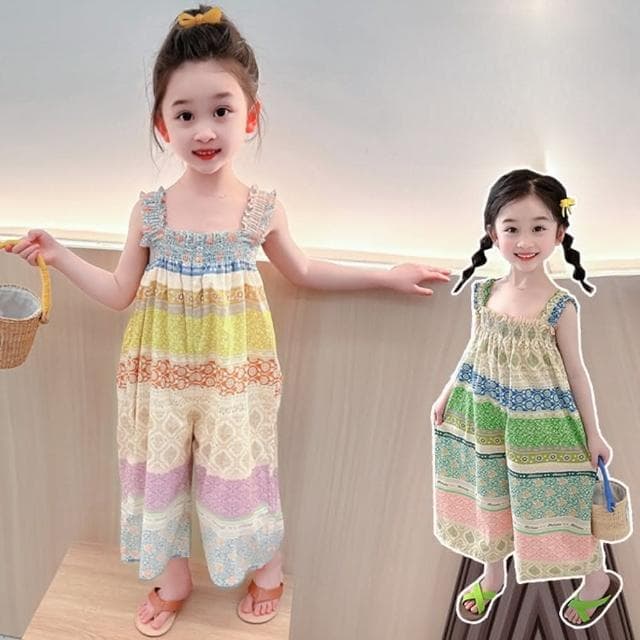 【Arbea】兒童裝吊帶連身衣服寶寶夏季褲子新款女童夏裝防蚊褲洋氣潮 C918