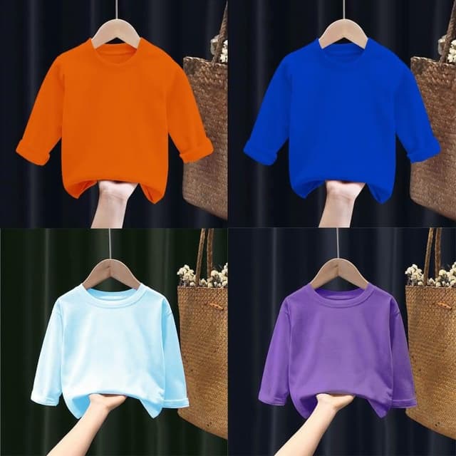 【Arbea】兒童薄款長袖純色長袖半高領上衣簡約寶寶打底T卹男孩中大童上衣女 C1005-2