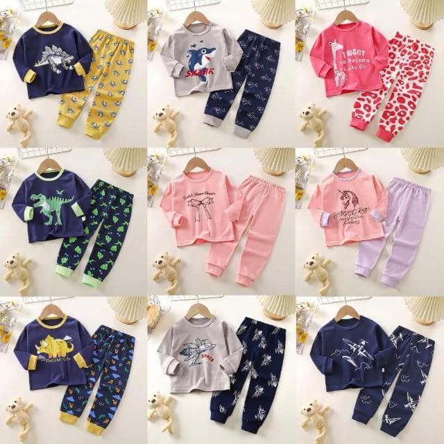 【Arbea】100碼-150碼2.5-9歲兒童居家服外出服套裝純棉新睡衣女童秋衣保暖男童裝兒童套裝導 C1022