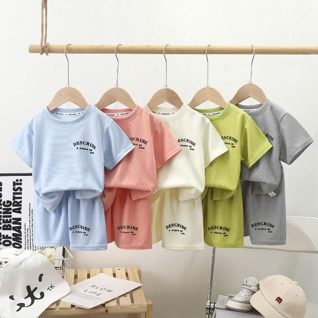 【Arbea】兒童短袖套裝夏季新款男童寶寶衣服女童童裝 C1071
