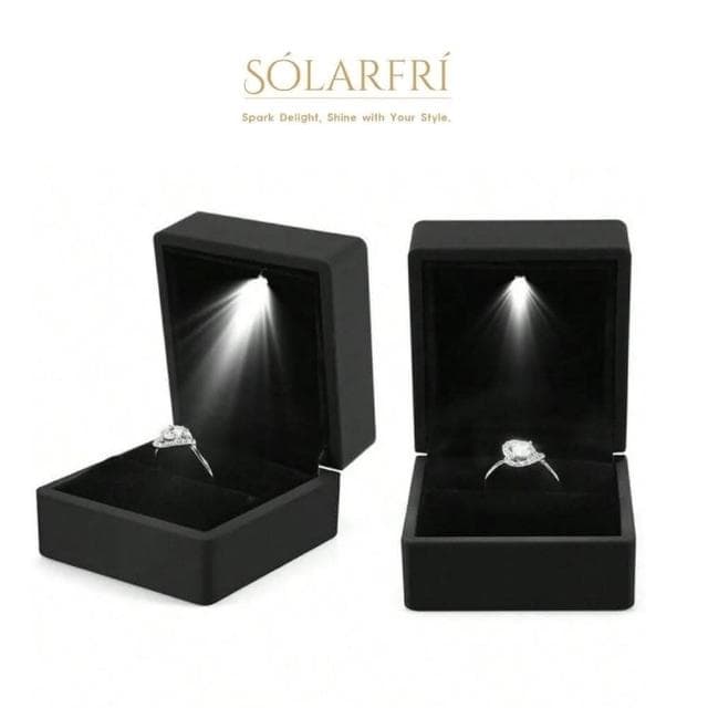 【SOLARFRi】LED燈鑽方型戒指盒首飾盒珠寶盒 優雅氣質感求婚 訂婚 生日 情人節 七夕 女朋友 老婆 禮物 多色款