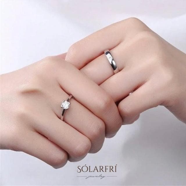 【SOLARFRi】浪漫閃耀對戒指｜可調整戒圍大小附 附品牌禮盒 閨蜜生日情人節女友老婆求婚聖誕禮物