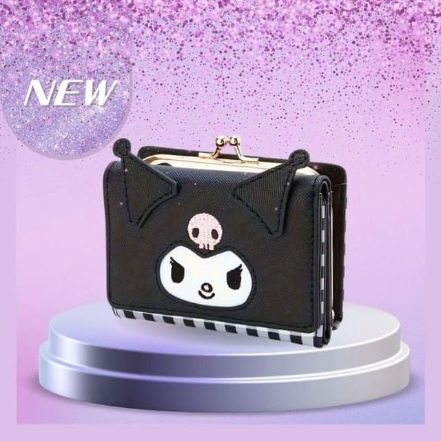 【SANRIO 三麗鷗】酷洛米多層短夾HOT錢包皮夾零錢包票卡夾送禮皮包孫女兒生日禮物小孩女友聖誕禮物