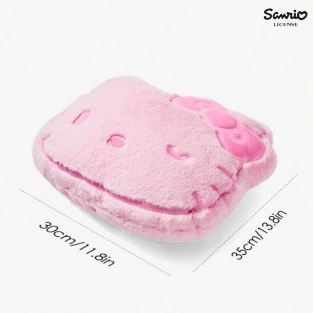【SANRIO 三麗鷗】Hello Kitty凱蒂貓超柔絨毛薄抱枕靠墊靠枕玩偶沙發枕頭(女友女兒老婆生日情人聖誕交換禮物)