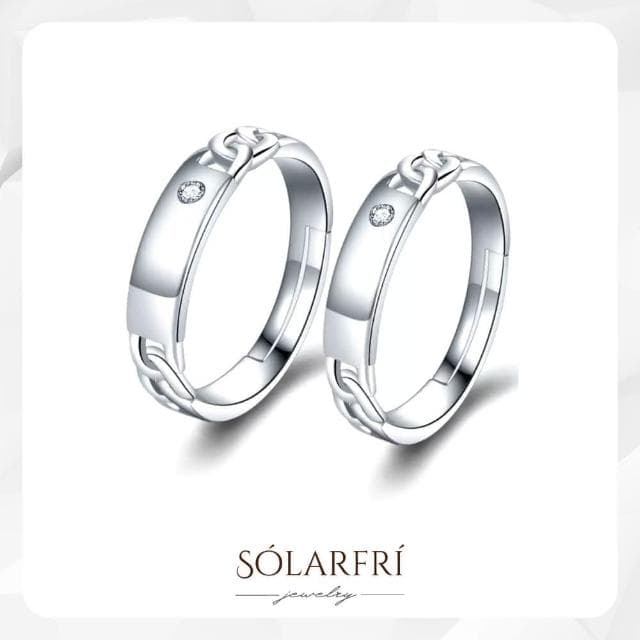 【SOLARFRi】浪漫閃耀對戒指｜可調整戒圍大小附 附品牌禮盒 閨蜜生日情人節女友老婆求婚聖誕禮物