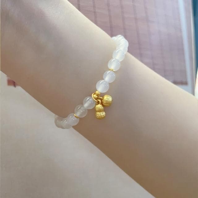 【LEEHER】瑪瑙手鍊/轉運手鏈/生日禮物/手環/手串/手飾/純銀手鍊/招財手鏈/手鏈女/花生吊飾/新中式手鍊