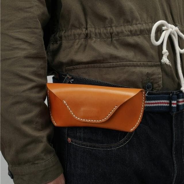 【LEEHER】男生包包/掛包/墨鏡包/眼鏡袋/真皮眼鏡盒/牛皮眼鏡盒/便攜眼鏡收納盒/腰掛眼鏡盒/生日禮物