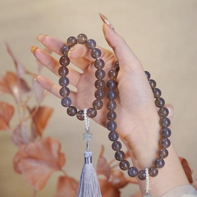 【LEEHER】女生/手環/佛珠/和田玉手鍊/灰瑪瑙手串/流蘇手鍊/珍珠和田玉/蓮花飾品/復古飾品/送長輩/禮物