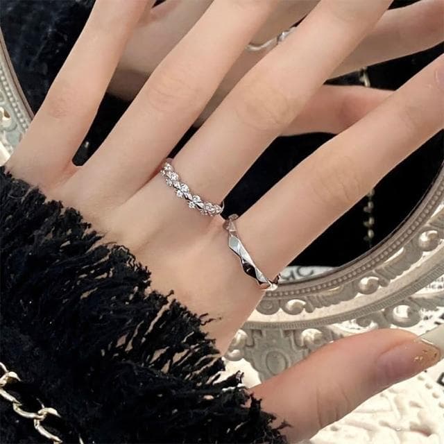 【LEEHER】女生/結婚戒指/情侶戒指/訂婚戒指/生日禮物/鋯石戒指/可調式戒指/男戒指/女戒指/一週年禮物