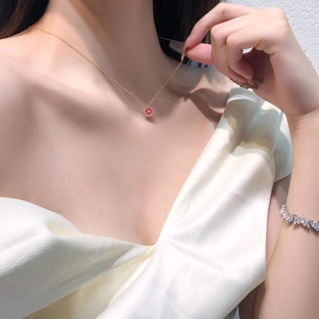 【LEEHER】女生/項鍊/純銀項鍊/新娘飾品/小飾品/水晶項鍊/幸運草項鍊/寶石項鍊/925純銀項鍊/小禮物/交換禮物