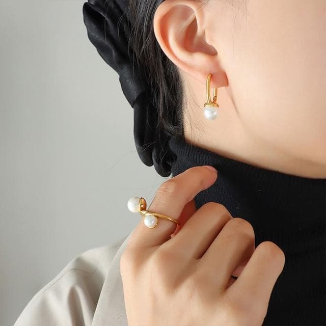 【LEEHER】送禮耳環/長耳環/韓國耳環/法式耳環/耳釘/飾品/S925純銀耳環/珍珠耳環氣/質耳環/垂墜式耳環