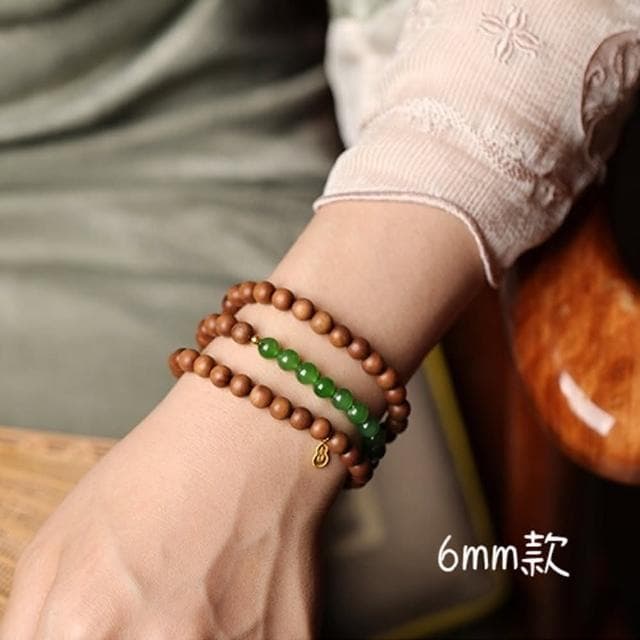 【LEEHER】老山檀香手珠 手鍊 玉手鍊 老山檀香開運手鍊 細手鍊 長輩禮物 多圈手串 平安手鍊 和田玉手串