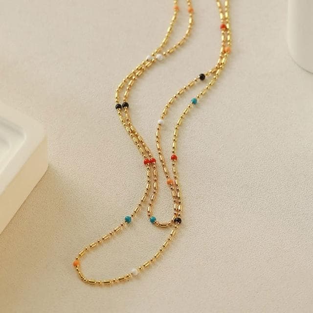【LEEHER】飾品/細項鏈/短項鍊/韓國項鍊/串珠項鍊/情人節禮物/閨蜜項鍊/招財項鍊/鎖骨鏈/日系項鍊