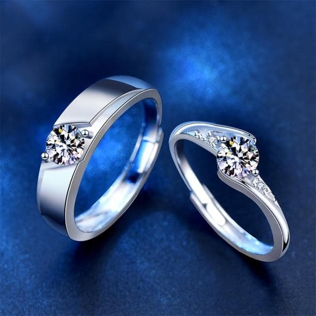 【LEEHER】純銀飾品/生日禮物/情侶戒指/結婚戒指/純銀戒指/鋯石戒指/開口戒指/韓國戒指/可調節/情侶對戒