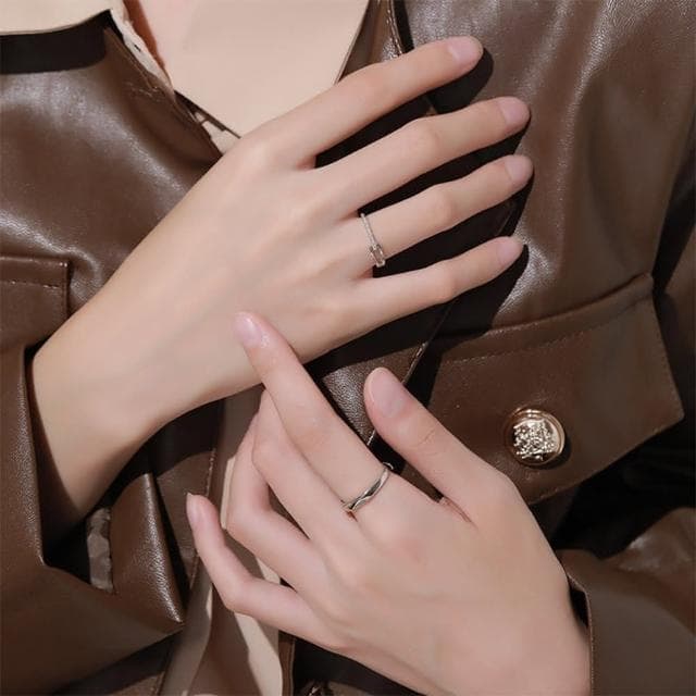 【LEEHER】結婚對戒/生日禮物/銀戒/可調節戒指/情侶戒指/求婚戒指/純銀戒指/鋯石戒指/男女對戒