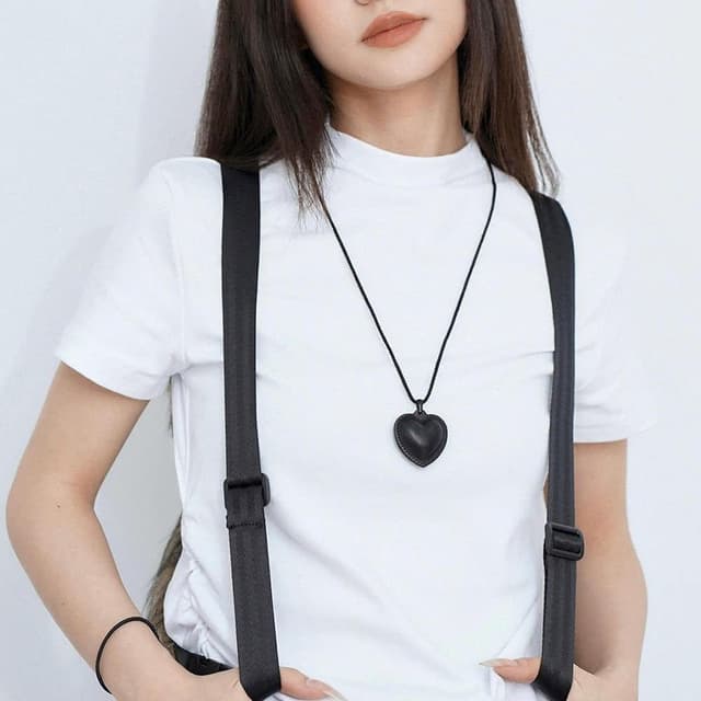 【LEEHER】女生/頸鍊/cocker/愛心項鍊/皮革項鍊/麻繩項鍊/黑桃項鍊/時髦感/百搭項鍊/可愛項鍊/辣妹項鍊/女生禮物